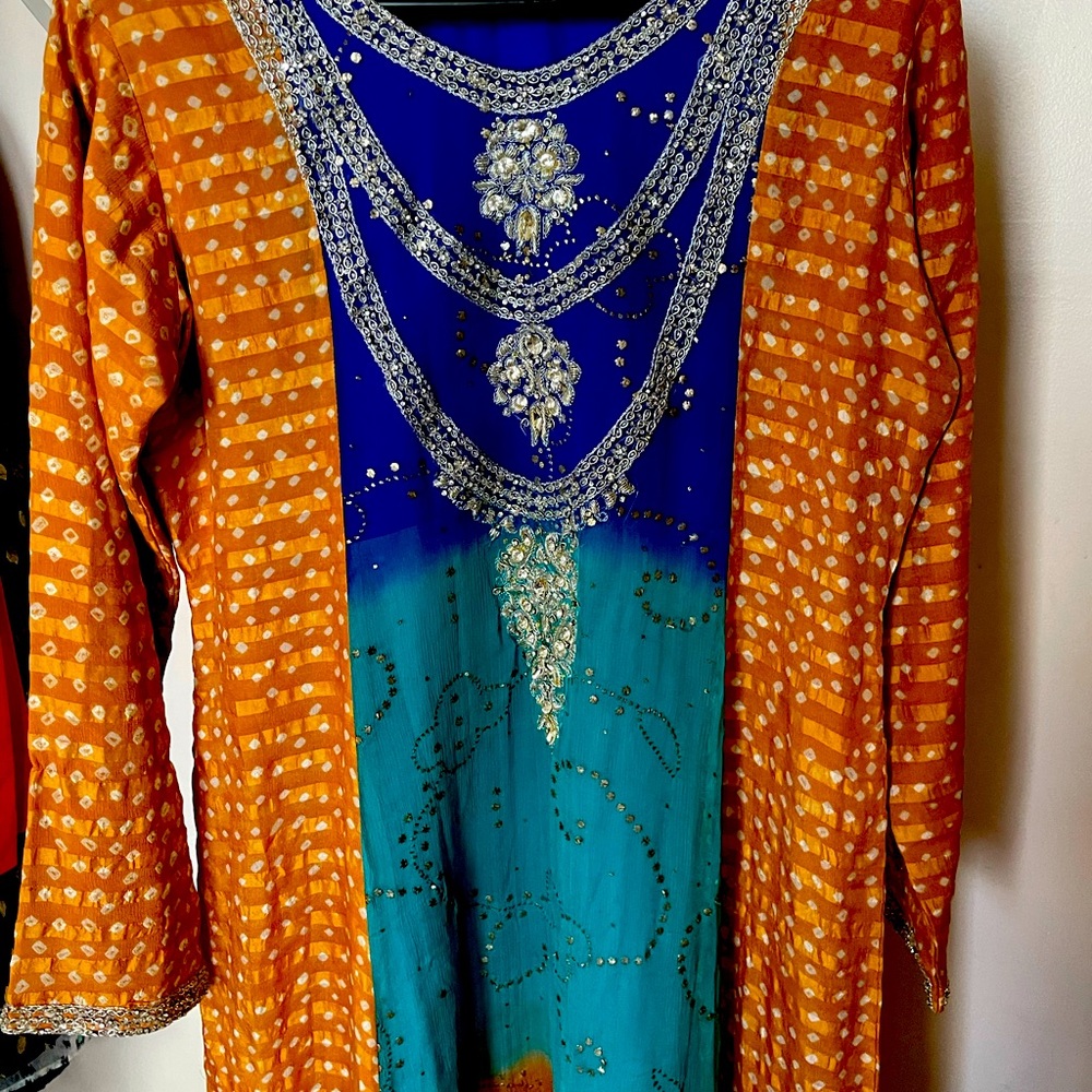 Shalwar kameez, floor length with dupatta